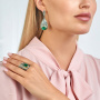 Серебряные серьги «Волшебный Малахит»