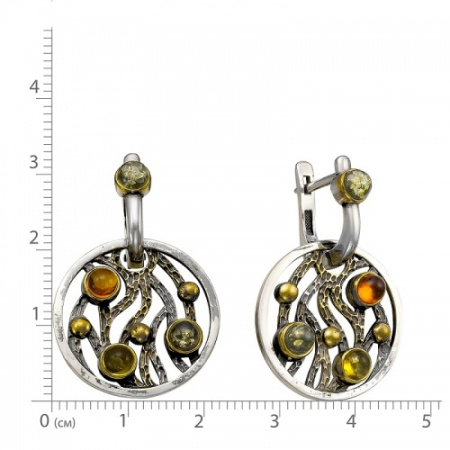 Серьги из серебра «Янтарная палитра»