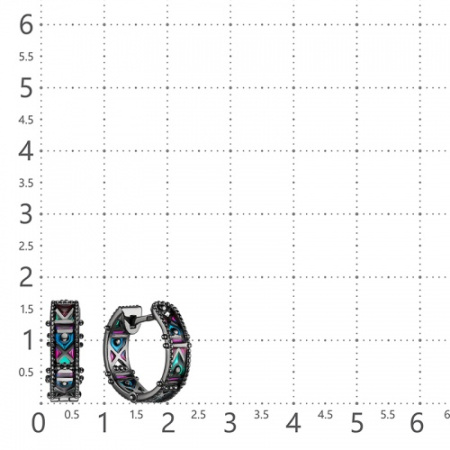 Серебряные серьги с витражной эмалью