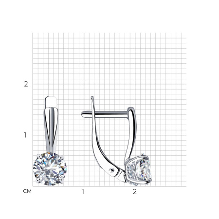 Серьги из серебра с фианитами SOKOLOV