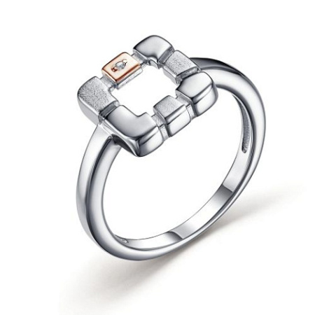 Серебряное кольцо с бриллиантом