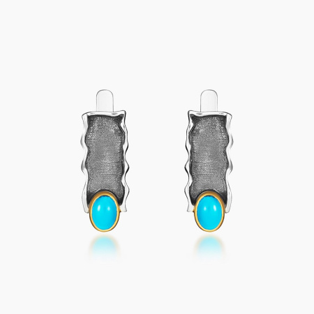 Серебряные серьги «Горное Озеро»