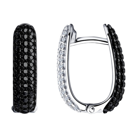 Серебряные серьги с фианитами