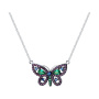 Колье из серебра с фианитами «Бабочка»