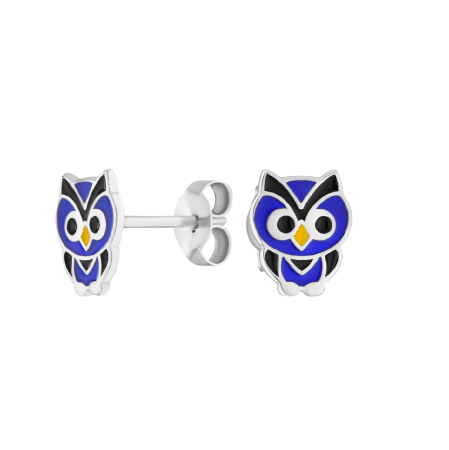 Серьги с эмалью «Сова»