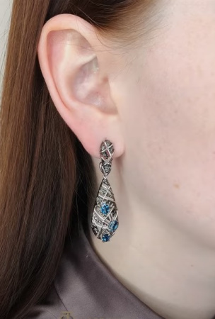 Серьги из серебра с топазами london