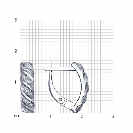 Серьги из серебра с фианитами