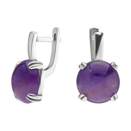 Серьги из серебра с аметистом