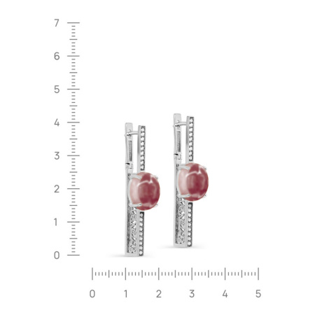 Серьги из серебра с улекситом и фианитами