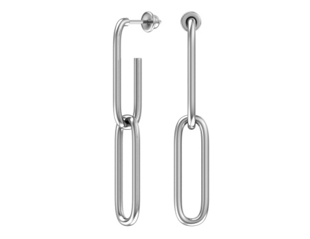 Серебряные пусеты «Геометрия»