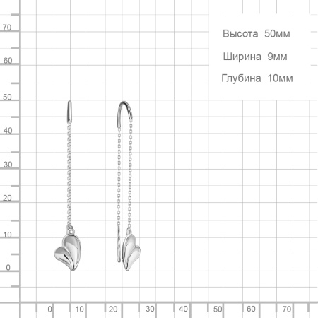 Серьги из серебра «Сердце»