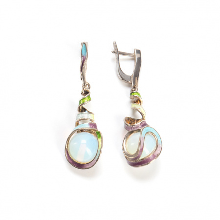 Серебряные серьги с эмалью