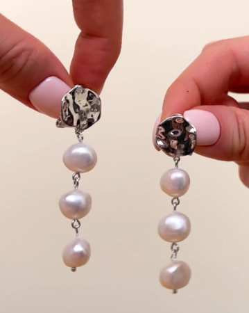 Серебряные серьги с жемчугом