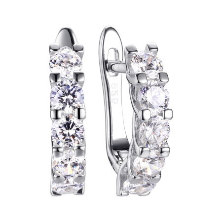 Серебряные серьги с фианитами