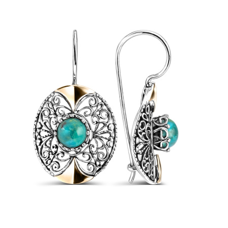 Серебряные серьги с бирюзой