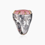 Кольцо из серебра с камнем родохрозит