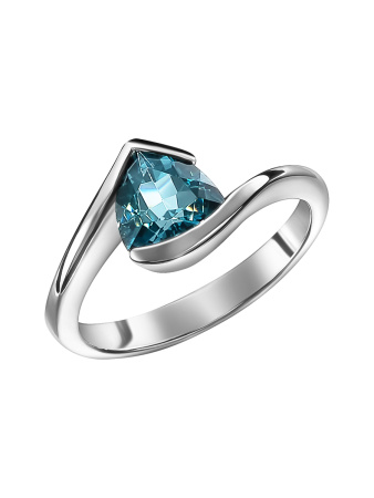 Кольцо с лондон топазом из серебра