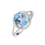 Кольцо из серебра с топазом блю скай