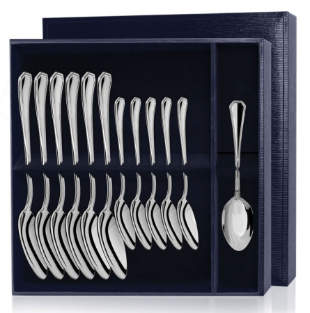 Серебряный набор «Элегант» 12 предметов столовые и чайные ложки