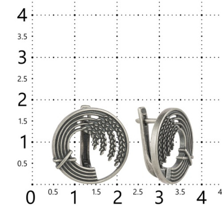 Серебряные серьги «Пшеница колоски» русское поле