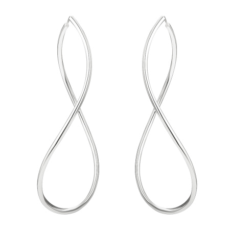 Серебряные серьги конго «Восьмерка» средние 7 см