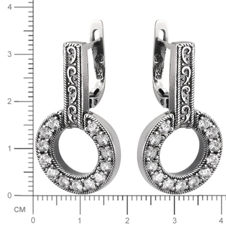 Серебряные серьги с фианитом