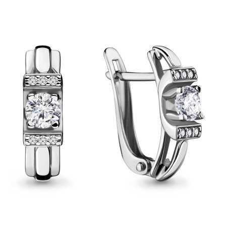 Серьги из серебра с фианитами