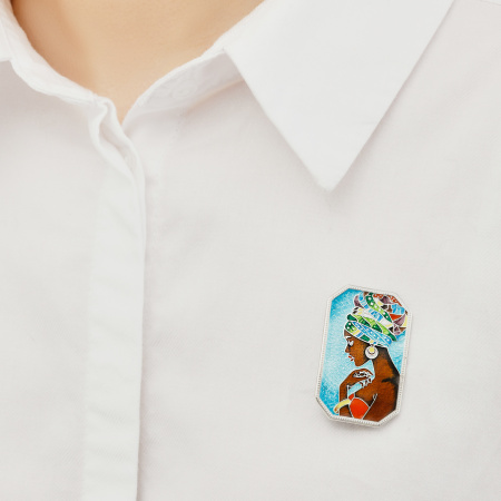 Брошь-подвеска из серебра «Мулатка»