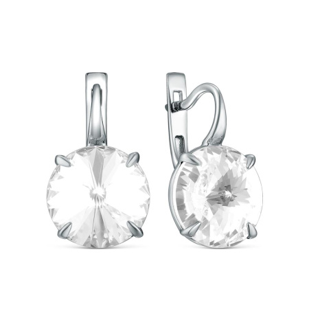 Серебряные серьги с кристаллом Swarovski