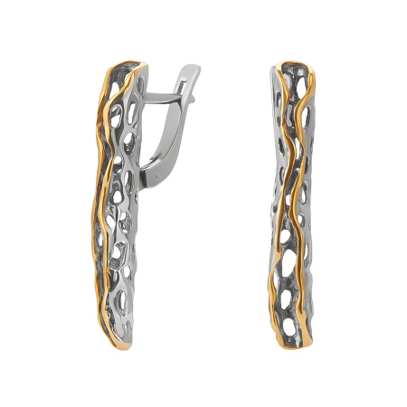 Серебряные серьги с позолотой