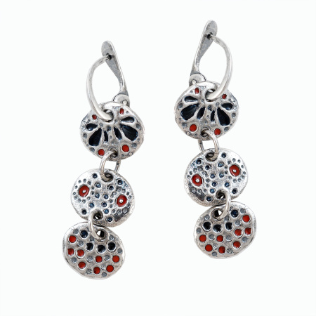 Серебряные серьги с эмалью