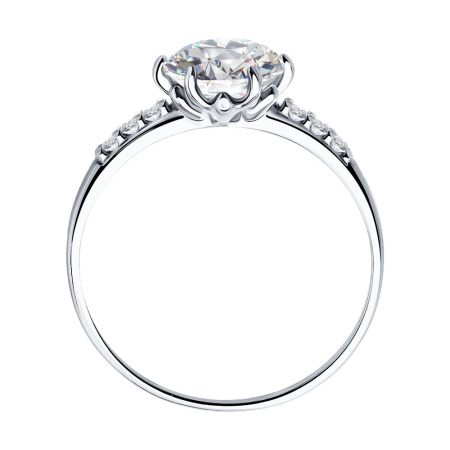 Кольцо из серебра с фианитами