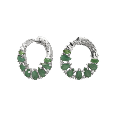 Серьги из серебра с драгоценными камнями