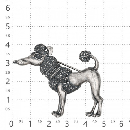 Брошь из серебра «Пудель»