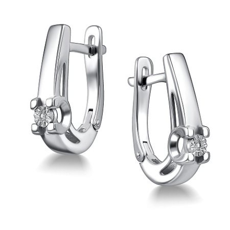 Серьги из серебра с бриллиантами