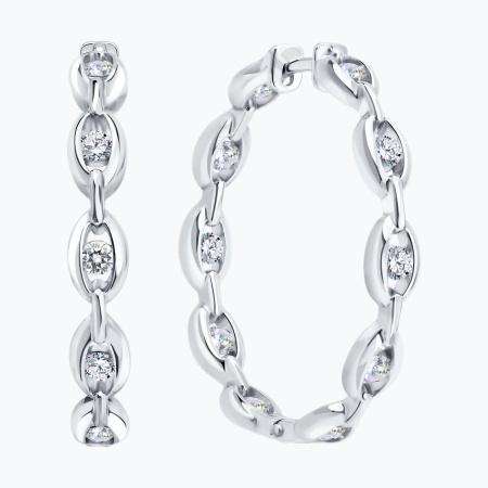 Серебряные серьги с фианитами