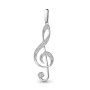 Подвеска из серебра с фианитами «Скрипичный ключ»