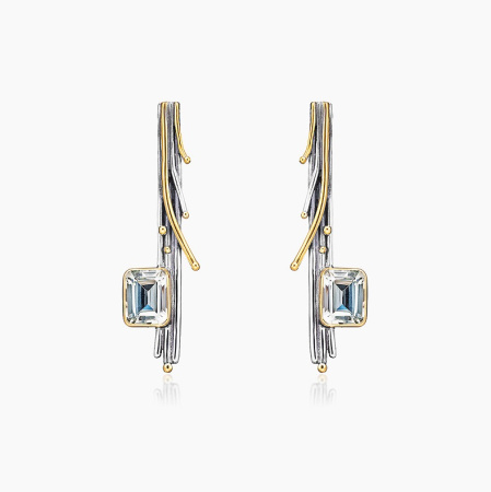 Серебряные серьги «Мятная Грация»