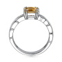Серебряное кольцо с цитрином и бриллиантом
