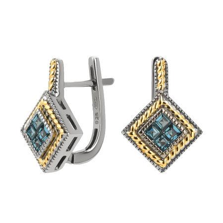 Серьги из серебра с топазами