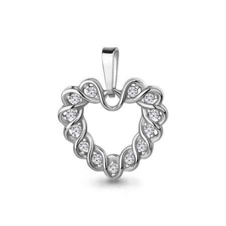 Серебряная подвеска с фианитами «Сердце»