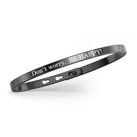 Серебряный браслет «Don't worry, be happy»