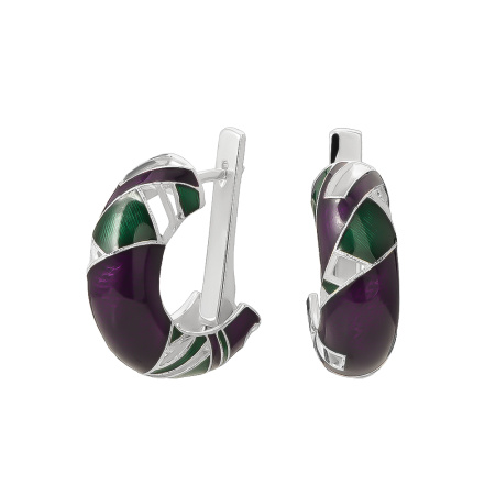 Серебряные серьги «Фараон» с эмалью