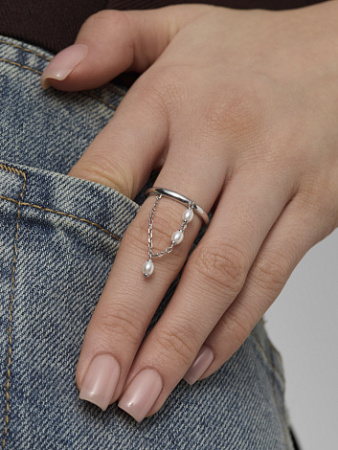 Кольцо из серебра с жемчугом