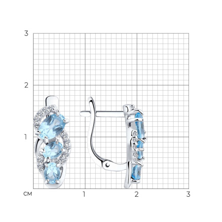 Серьги Sokolov из серебра с топазами и фианитами