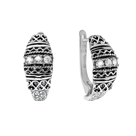 Серебряные серьги с фианитом