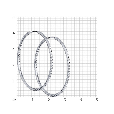 Серьги конго из серебра с алмазной гранью 3,5 см