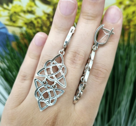 Серьги из серебра «Триглав»