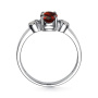 Кольцо из серебра с гранатом и фианитами