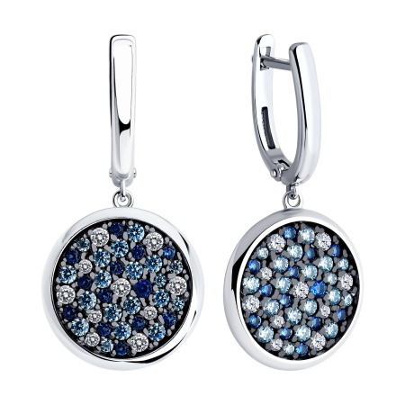 Серьги из серебра с фианитами